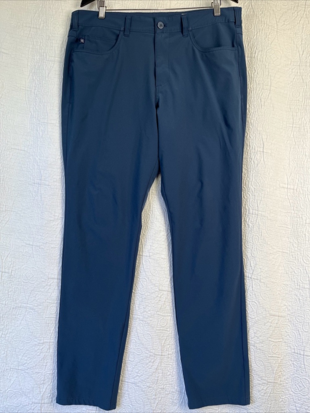 Mizzen Main Helmsman Slim Fit Performance Stretch Pants 36x32 Mens Blue Chino
